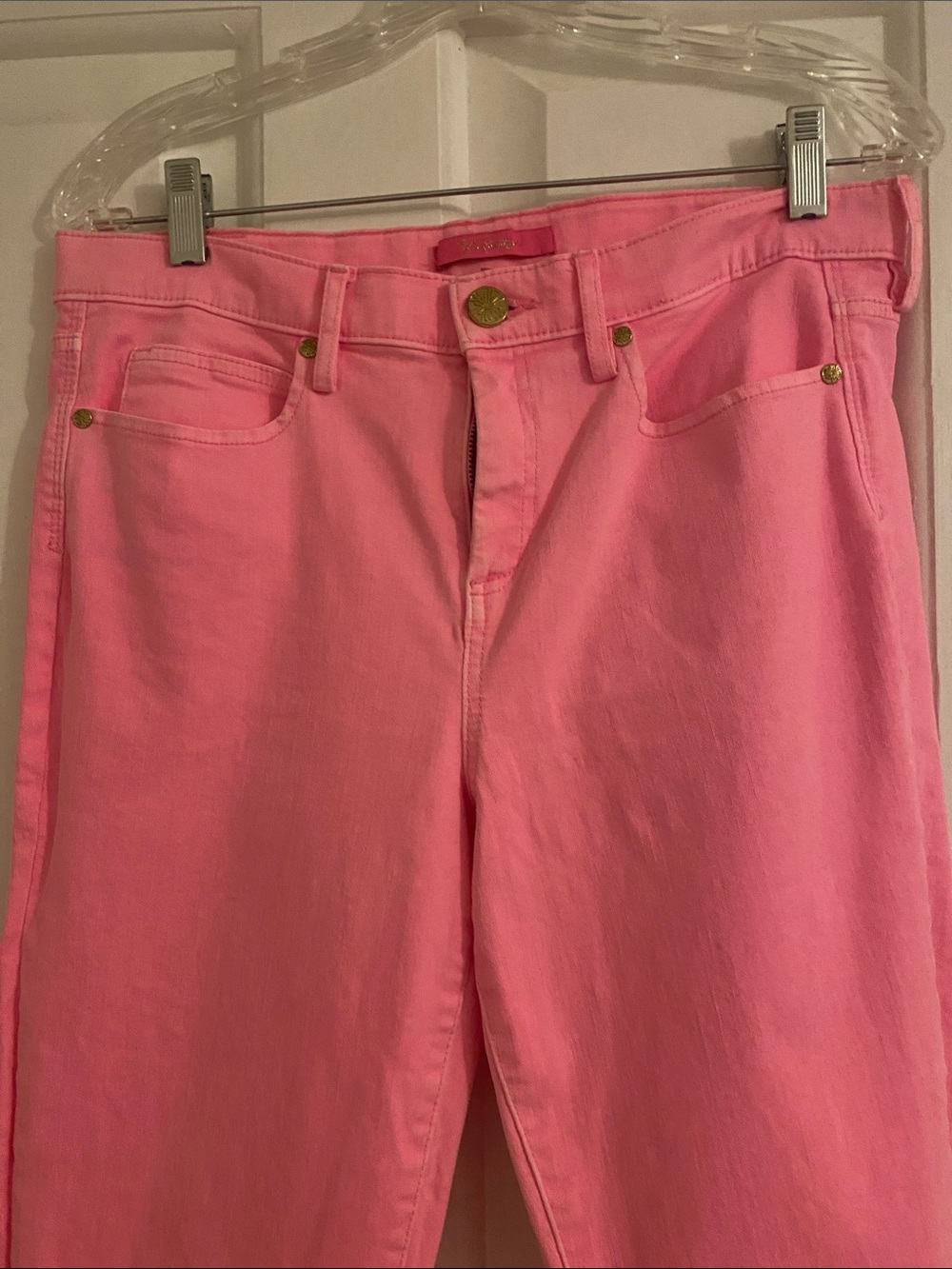 Lilly Pulitzer Neon Pink Cropped Straight Jeans - Picture 8 of 10